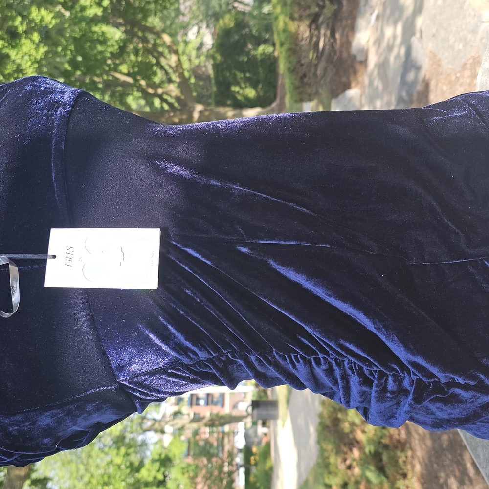 Elegant Velvet Dress in Deep Blue